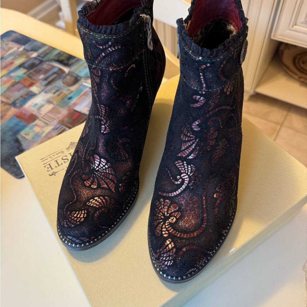Spring Step L’Artiste Boots Dessa-BXM Color Bordeaux Multi Size 39 (US: 8.5)